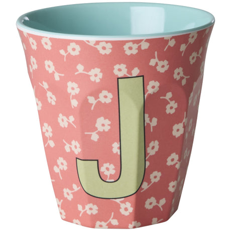 Rice Flowers Medium Melamine Cup With The Letter J