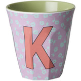 Rice Flowers Medium Melamine Cup With The Letter K