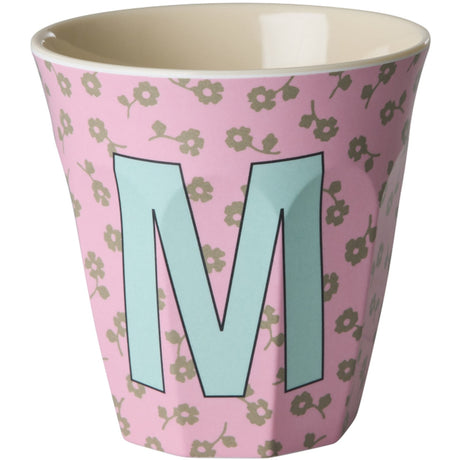 Rice Flowers Medium Melamine Cup With The Letter M