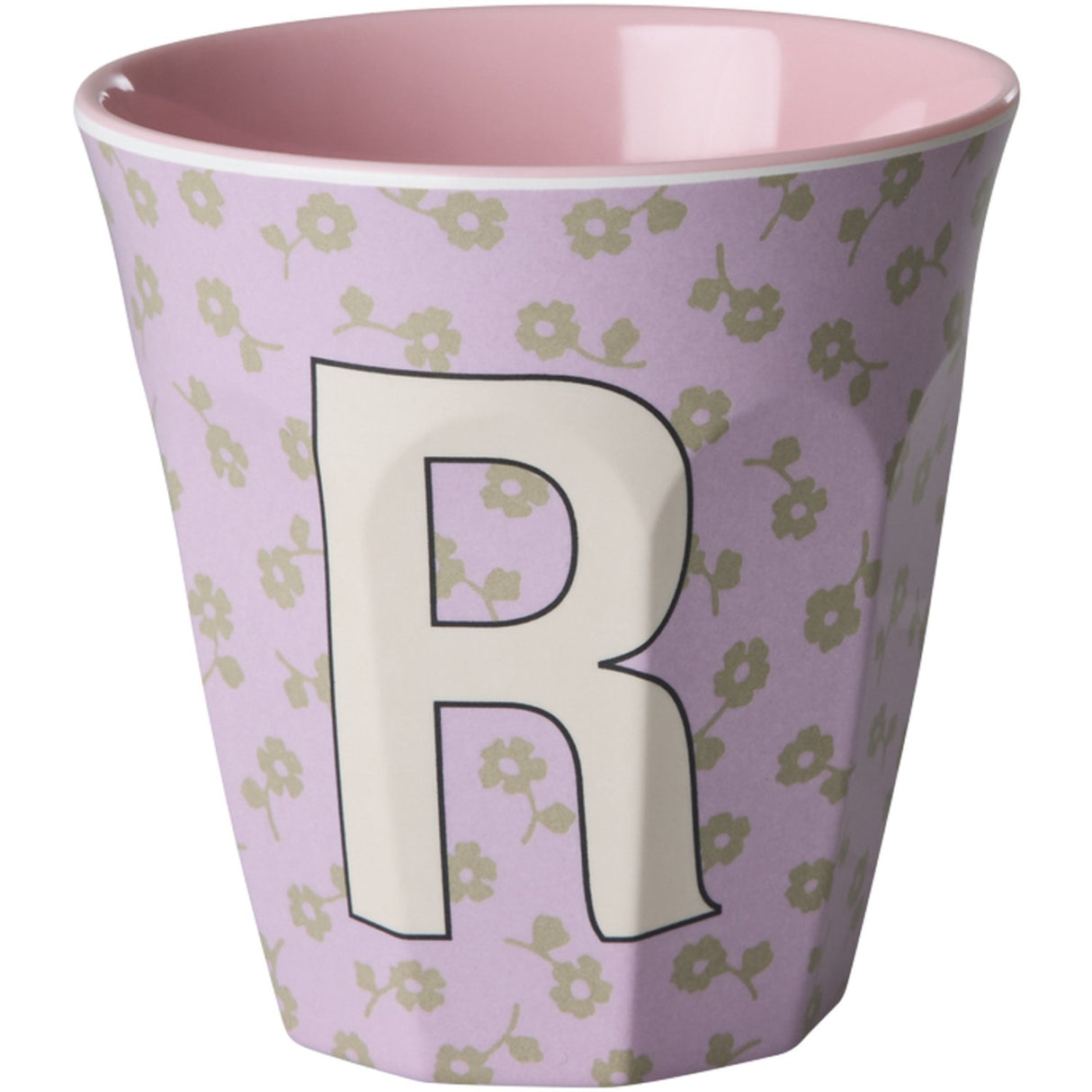 Rice Flowers Medium Melamine Cup With The Letter R