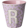 Rice Flowers Medium Melamine Cup With The Letter R