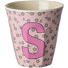 Rice Flowers Medium Melamine Cup With The Letter S