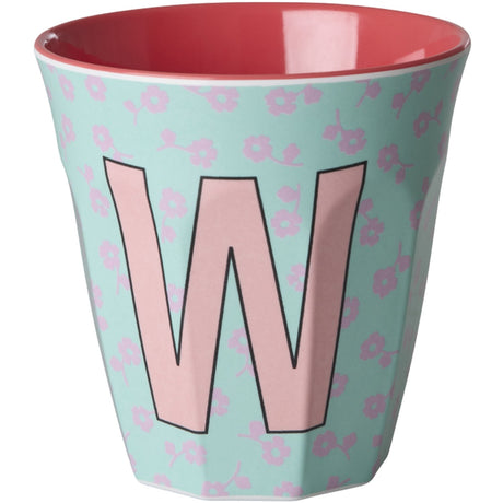 Rice Flowers Medium Melamine Cup With The Letter W