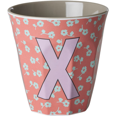 Rice Flowers Medium Melamine Cup With The Letter X