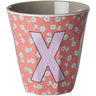 Rice Flowers Medium Melamine Cup With The Letter X