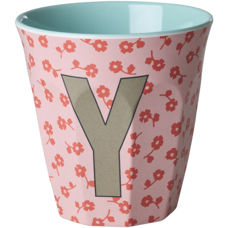 Rice Flowers Medium Melamine Cup With The Letter Y