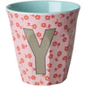 Rice Flowers Medium Melamine Cup With The Letter Y