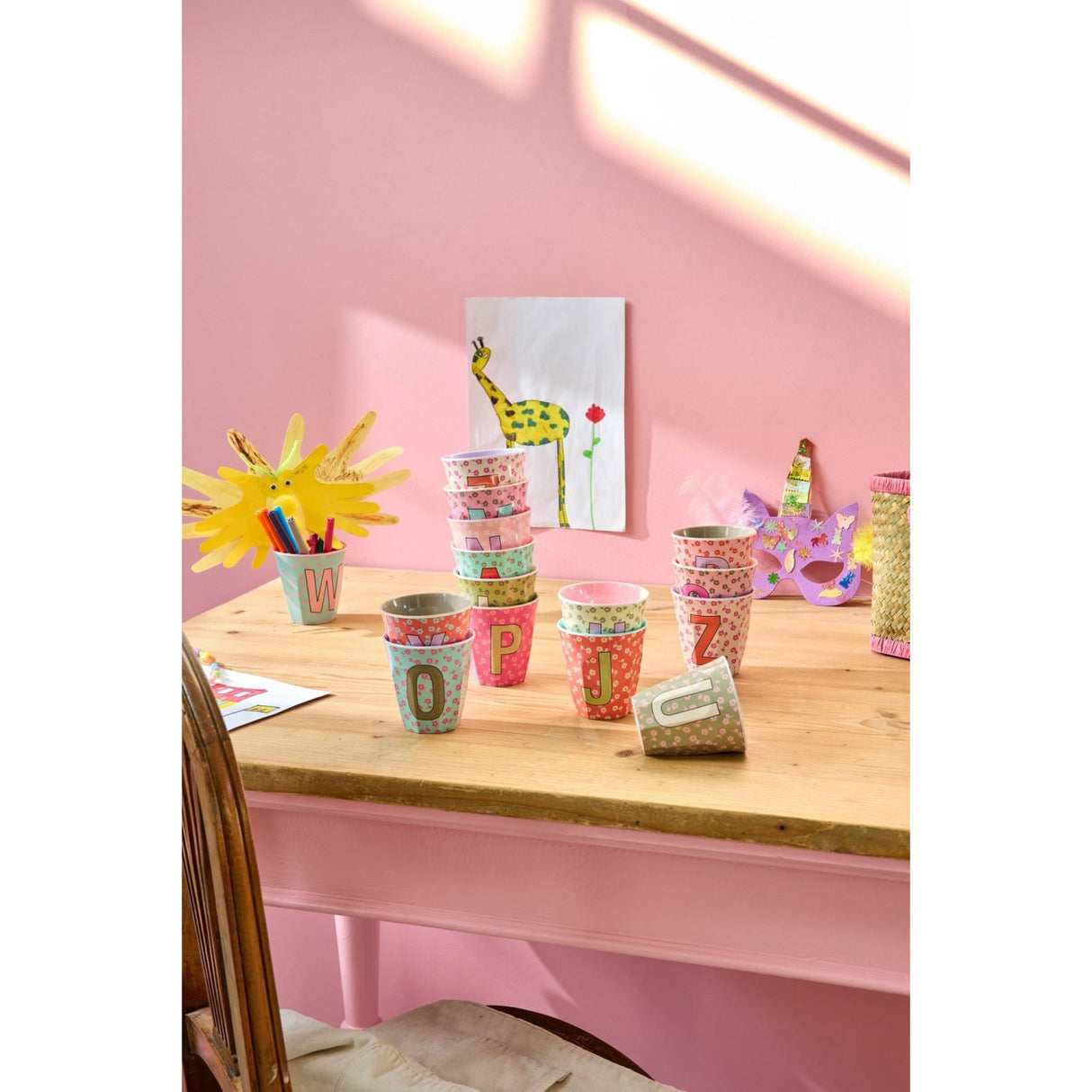 Rice Flowers Medium Melamine Cup With The Letter Z