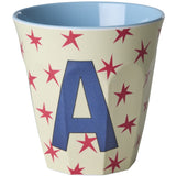Rice Flowers Medium Melamine Cup With The Letter A