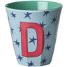 Rice Flowers Medium Melamine Cup With The Letter D