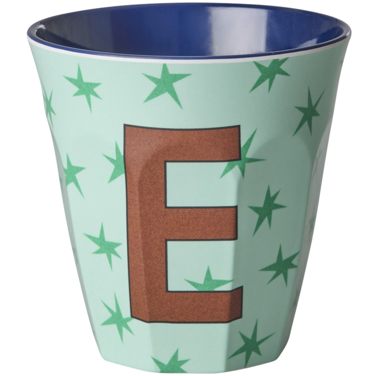 Rice Flowers Medium Melamine Cup With The Letter E
