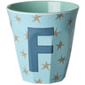 Rice Flowers Medium Melamine Cup With The Letter F
