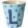 Rice Flowers Medium Melamine Cup With The Letter L