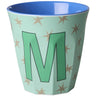 Rice Flowers Medium Melamine Cup With The Letter M