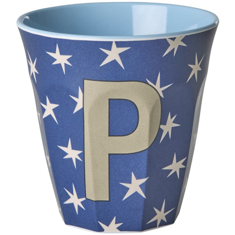 Rice Flowers Medium Melamine Cup With The Letter P