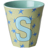 Rice Flowers Medium Melamine Cup With The Letter S