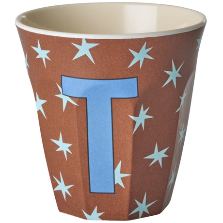 Rice Flowers Medium Melamine Cup With The Letter T