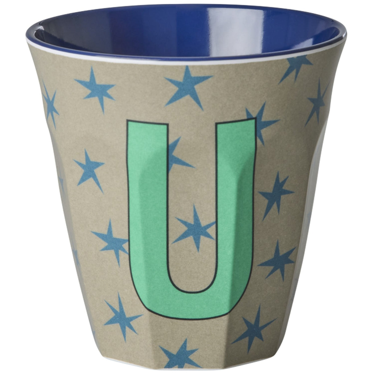 Rice Flowers Medium Melamine Cup With The Letter U