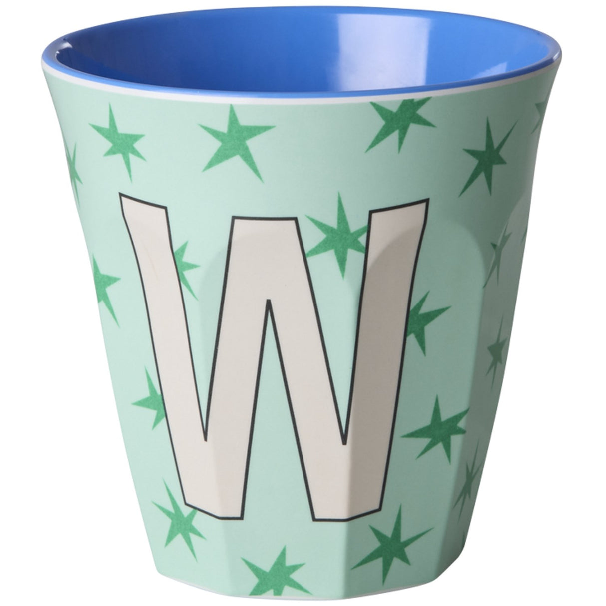 Rice Flowers Medium Melamine Cup With The Letter W