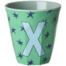 Rice Flowers Medium Melamine Cup With The Letter X