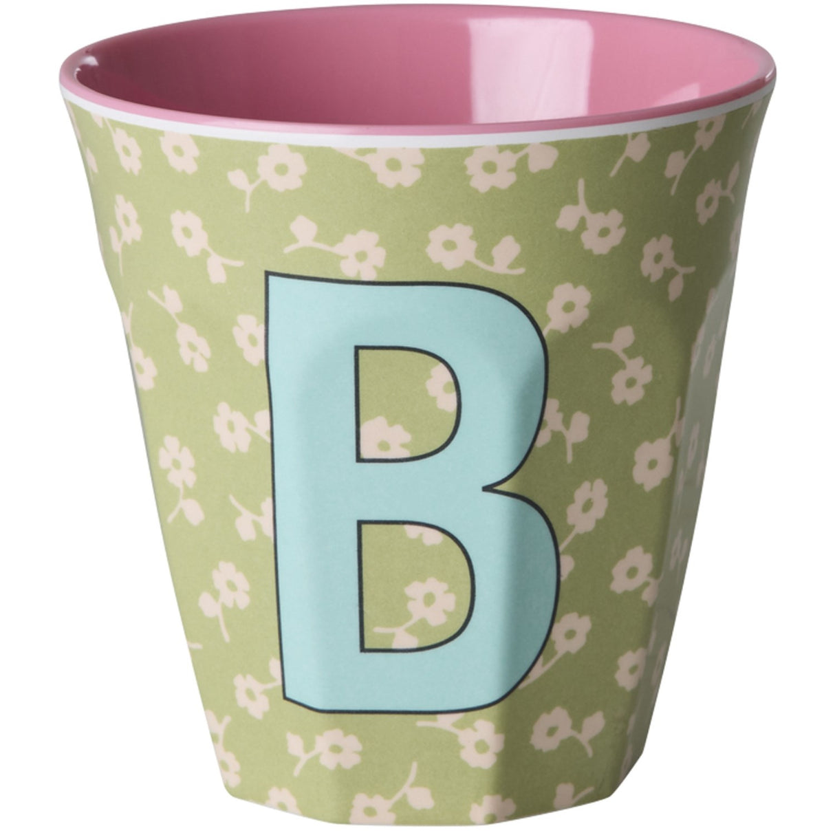 Rice Flowers Medium Melamine Cup With The Letter B