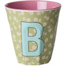 Rice Flowers Medium Melamine Cup With The Letter B