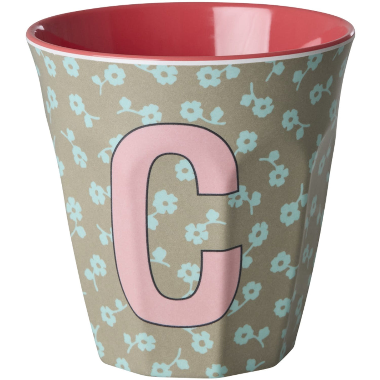 Rice Flowers Medium Melamine Cup With The Letter C