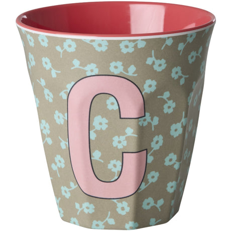 Rice Flowers Medium Melamine Cup With The Letter C