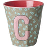 Rice Flowers Medium Melamine Cup With The Letter C