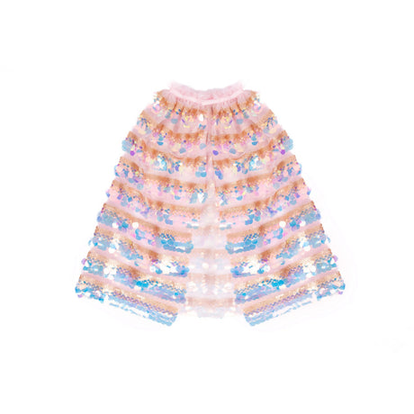Great Pretenders The 5th Avenue Paillette Cape, Gold/Light Pink