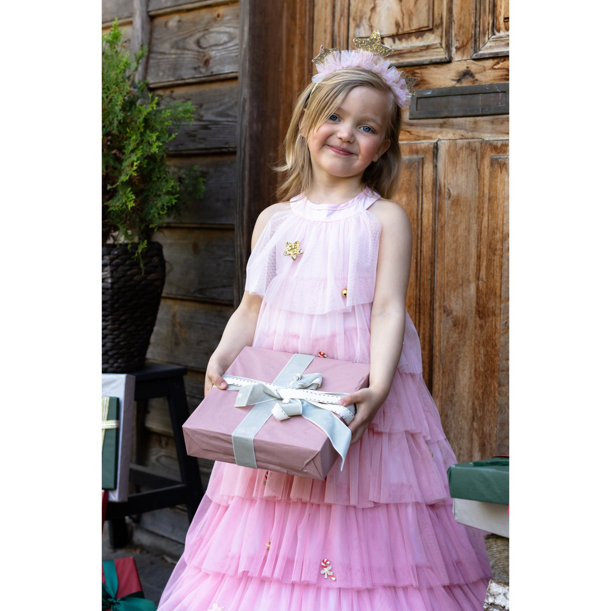 Great Pretenders Christmas Tree Dress With Headband, Blush