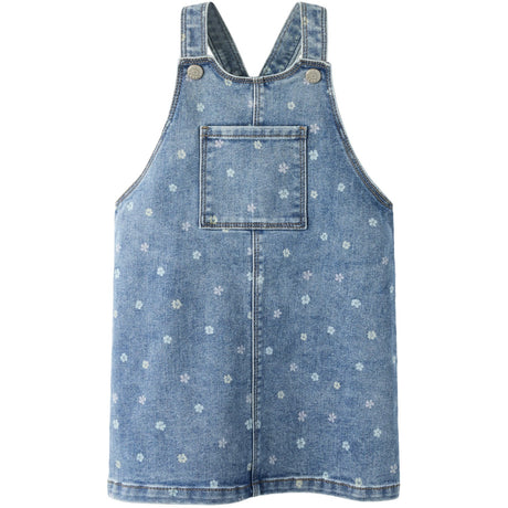 Name It Medium Blue Denim Flower Nmfrosa Short Dnm Bibskirt 3555-On Noos