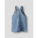 Name It Medium Blue Denim Flower Nmfrosa Short Dnm Bibskirt 3555-On Noos