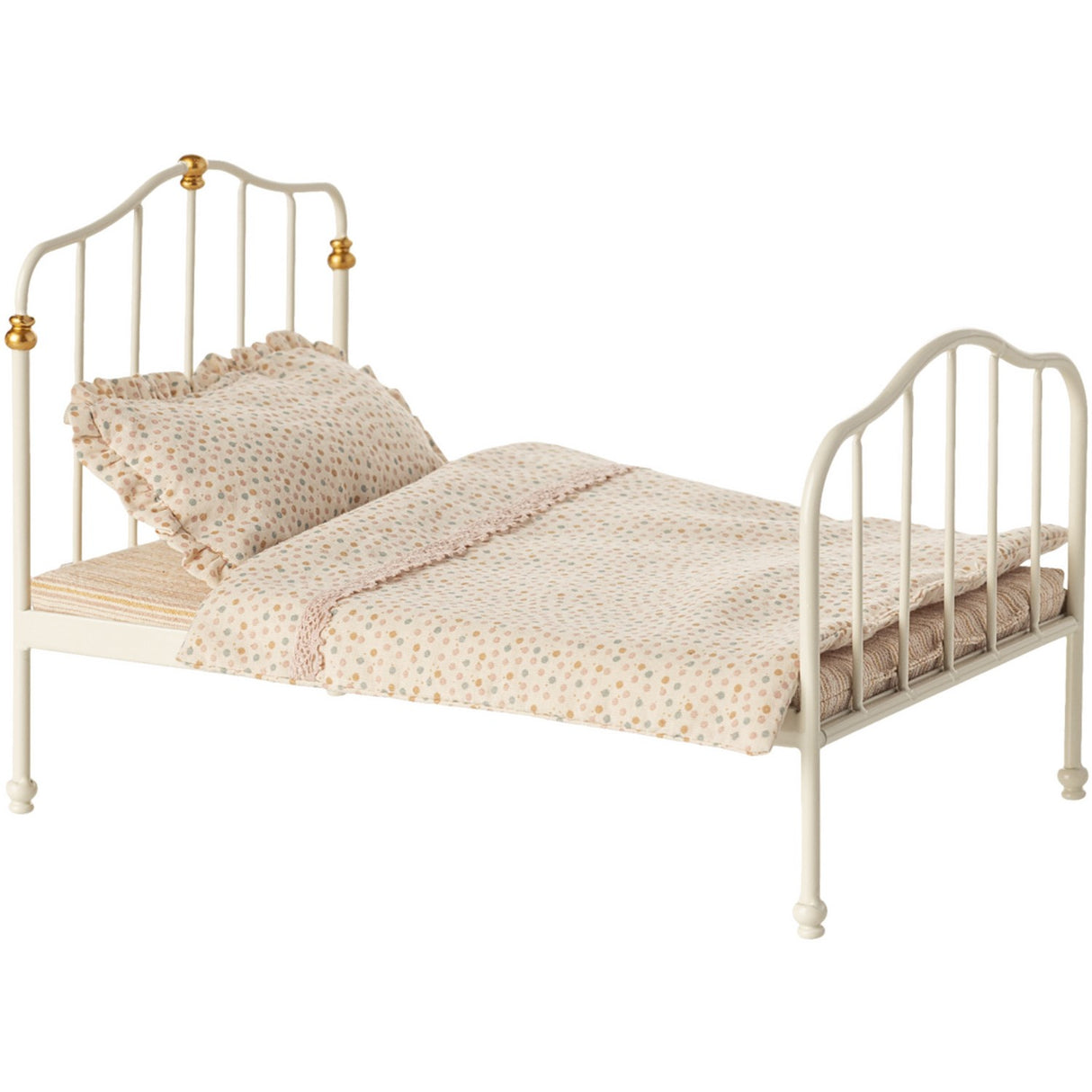 Maileg Vintage Seng, Mus - Råhvid