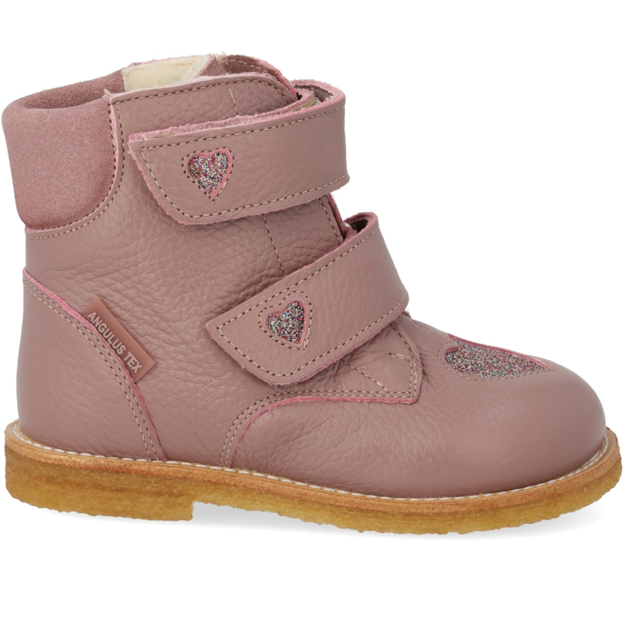 Angulus Faded Rose/Multi Glitter TEX Boot with Sparkling Glitter Hearts