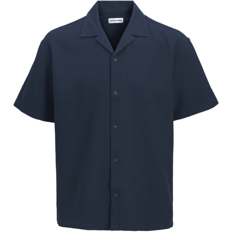Jack & Jones Junior Navy Blazer Jjglobal Waffle Resort Shirt Ss Jnr