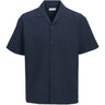 Jack & Jones Junior Navy Blazer Jjglobal Waffle Resort Shirt Ss Jnr