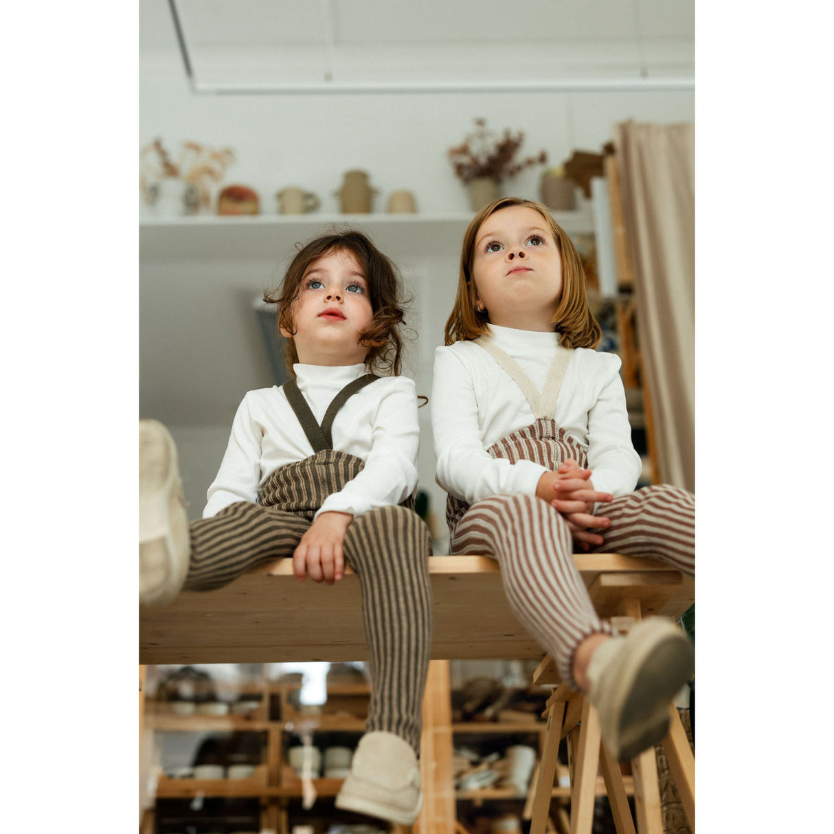 Silly Silas Granola X Cream Striped Special Footless Tights