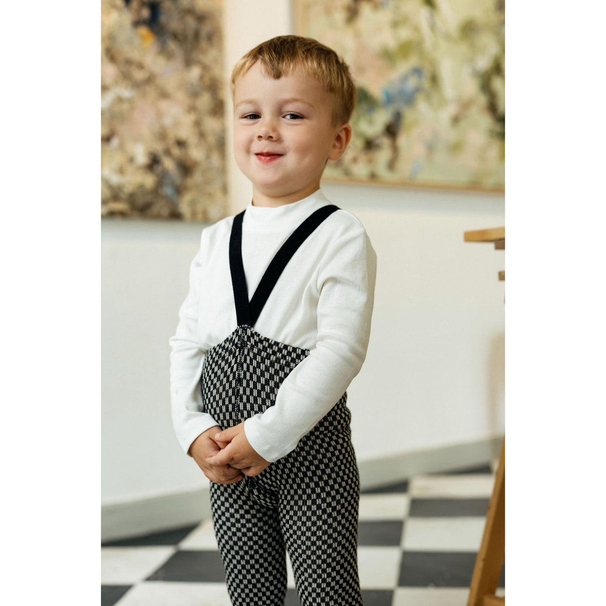 Silly Silas Black X White Checked Special Footless Tights