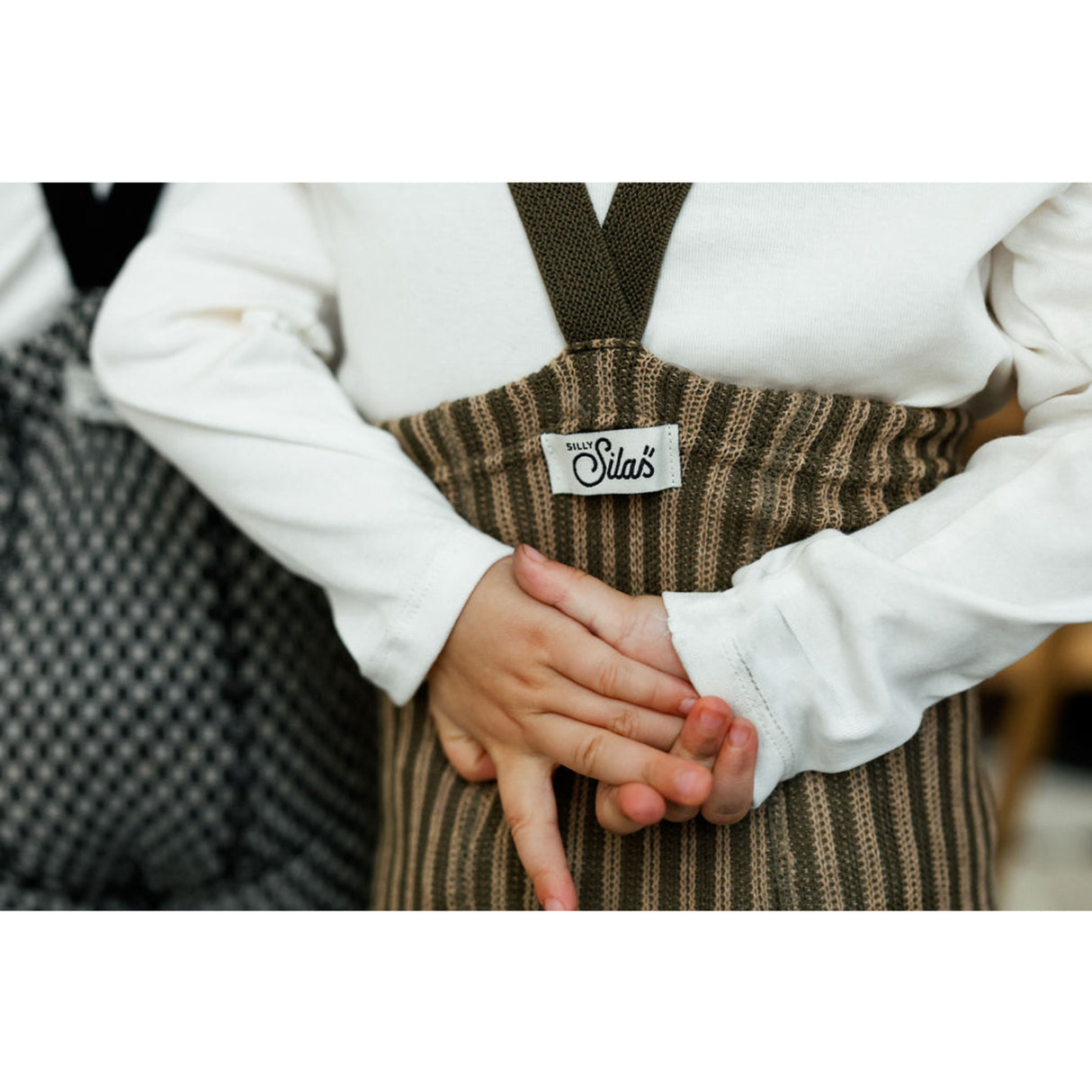 Silly Silas Seaweed Brown X Peanut Striped Special Footed Tights