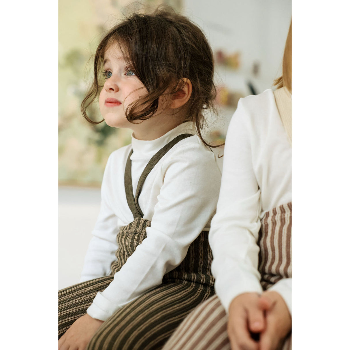 Silly Silas Seaweed Brown X Peanut Striped Special Footed Tights