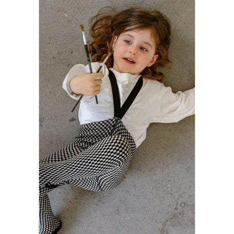Silly Silas Black X White Checked Special Footed Tights