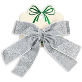 Konges Sløjd Silver Glitter Velvet Double Bow Hair Barrette