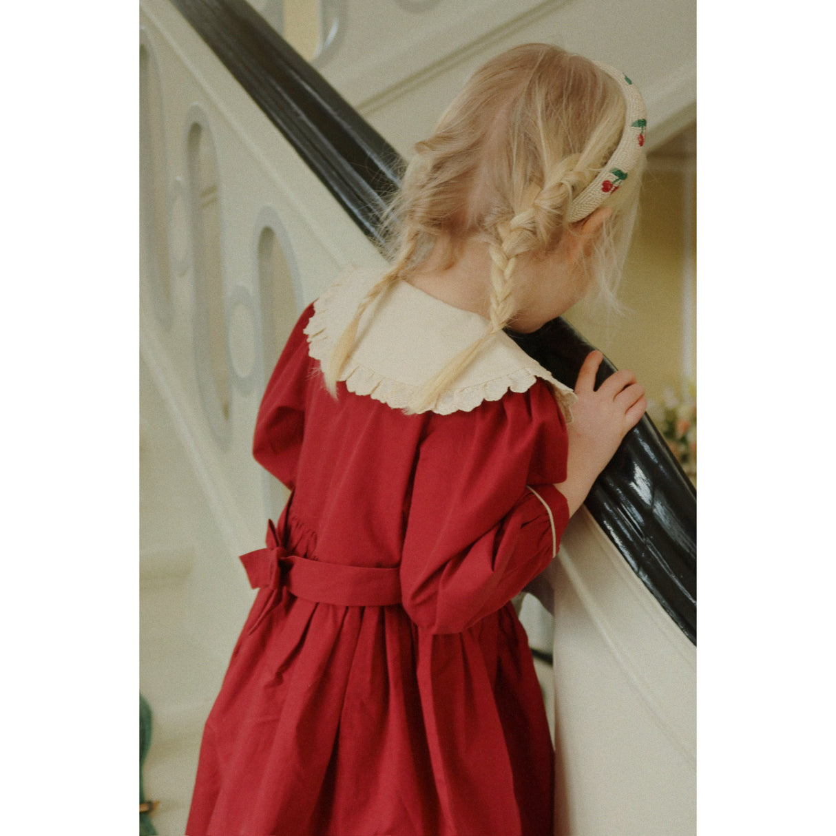 Konges Sløjd Red Dahlia Coeur Collar Dress Gots