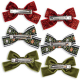 Konges Sløjd Red/Green 6 Pack Micki Bow Hair Clips