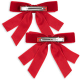 Konges Sløjd Barbados Cherry 2 Pack Velvet Double Bow Hair Clips