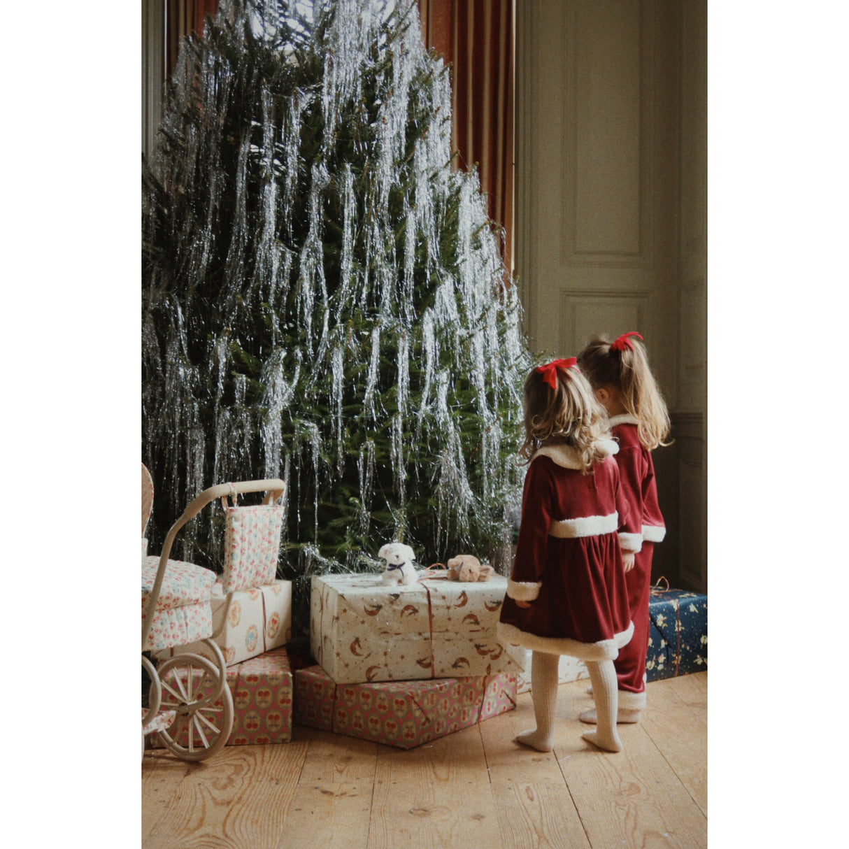 Konges Sløjd Barbados Cherry 2 Pack Velvet Double Bow Hair Clips