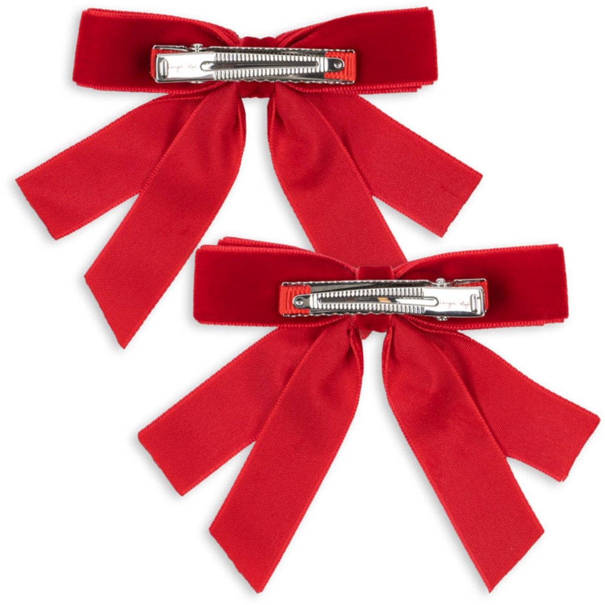 Konges Sløjd Barbados Cherry 2 Pack Velvet Double Bow Hair Clips