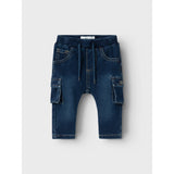 Name It Dark Blue Denim Ben Bag Sweat Cargo Jeans Noos