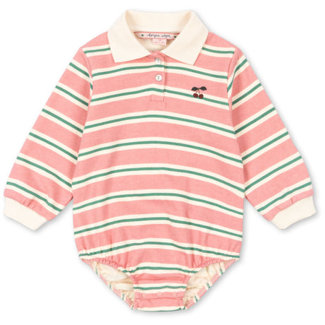 Konges Sløjd Blush Bound Stripe Spotty Ls Romper Gots